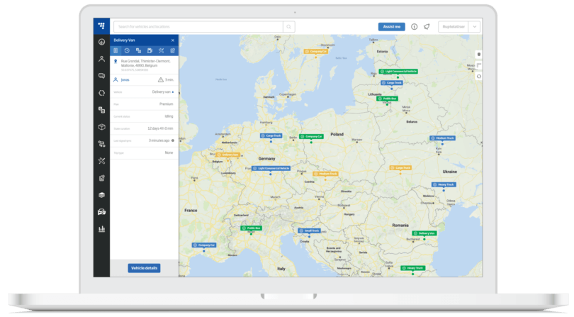 Monitoring GPS na lądzie, wodzie i w powietrzu 1 TrustTrack interface
